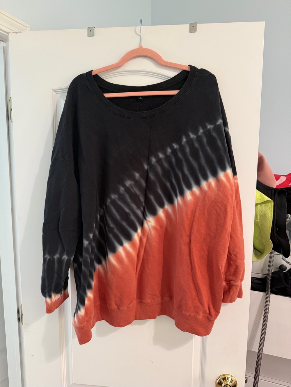 torrid Navy blue and Rust Orange Tie-Dye Crewneck Sweatshirt